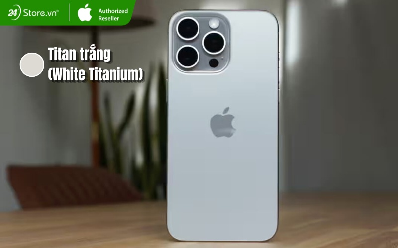 iphone 15 pro max màu titan trắng