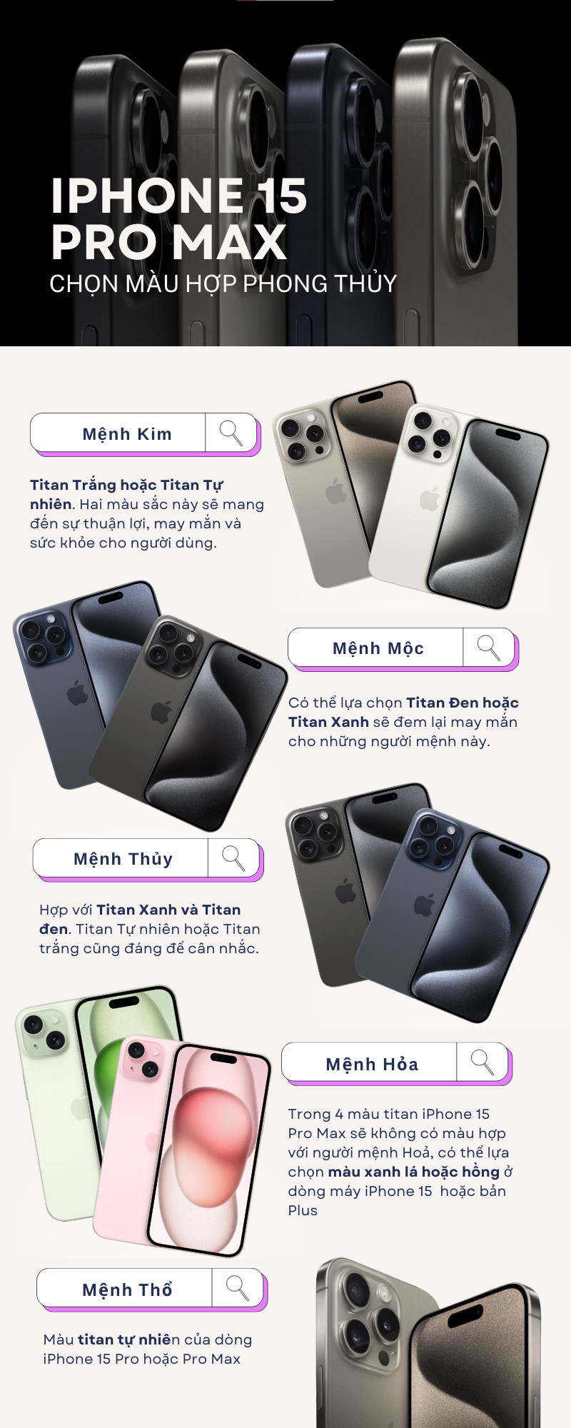 Chọn IP15 Promax theo phong thủy