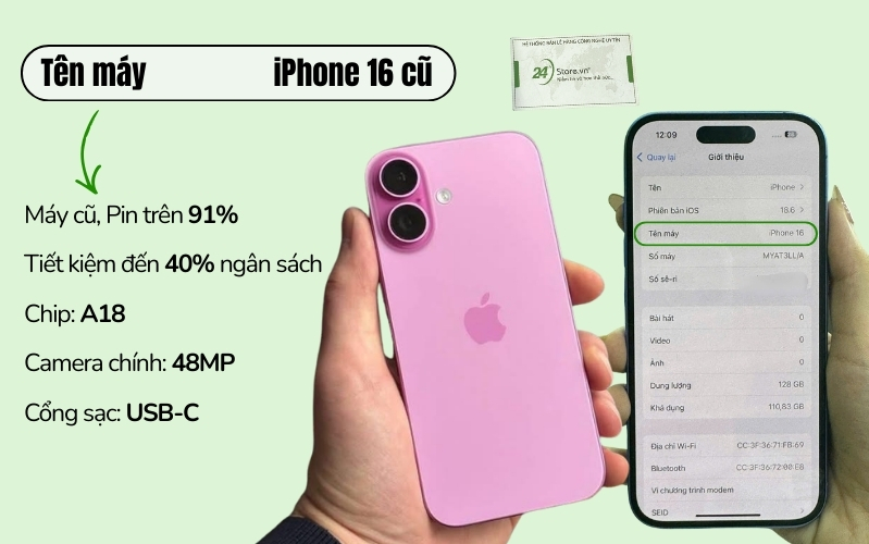 iphone 16 128gb cũ đẹp