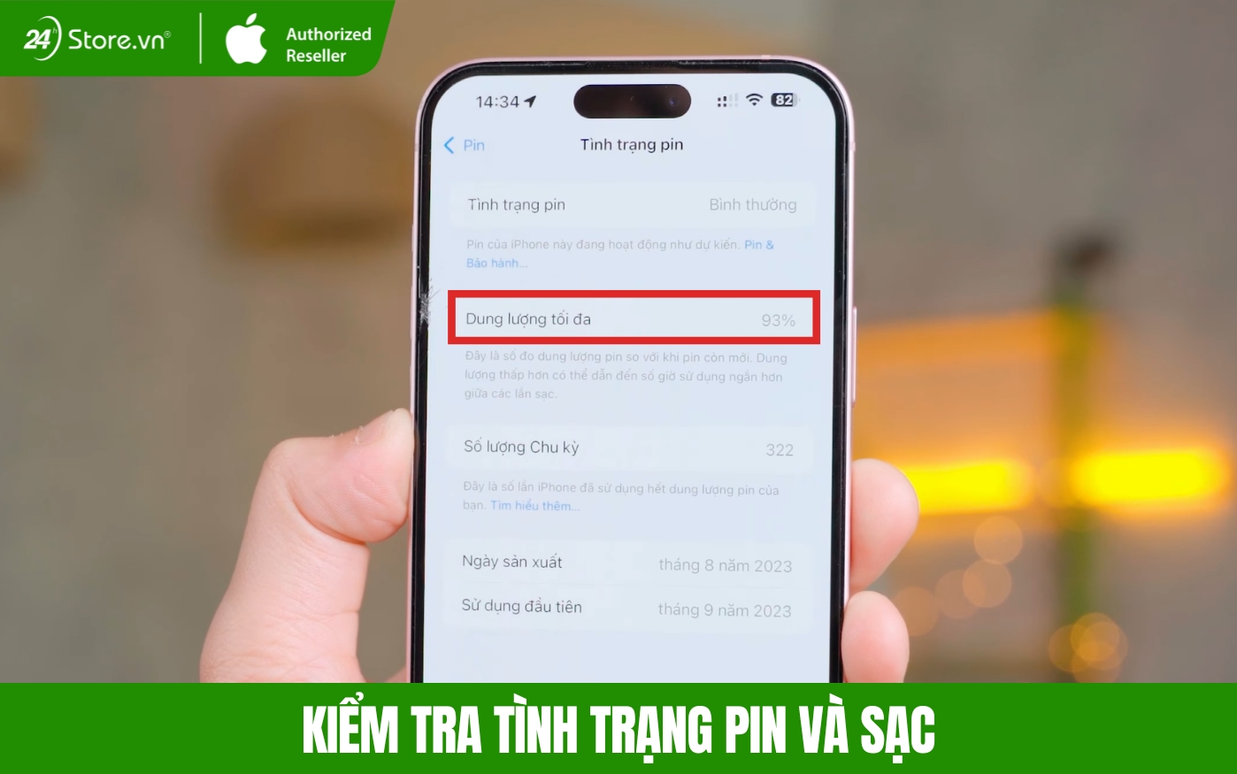 test pin iphone 16 plus cũ