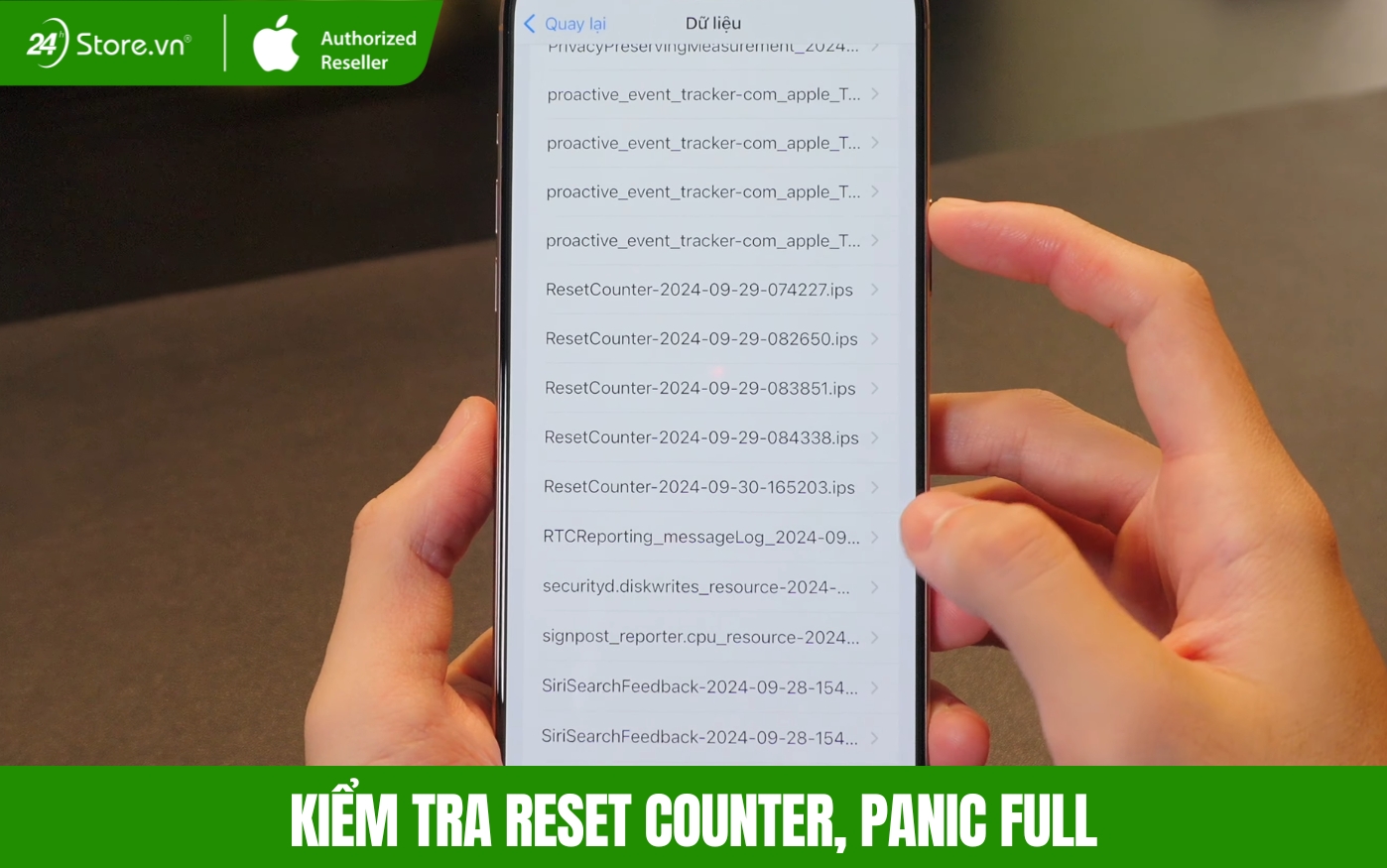 kiểm tra lỗi panic full reset counter trên iphone 16 plus cũ
