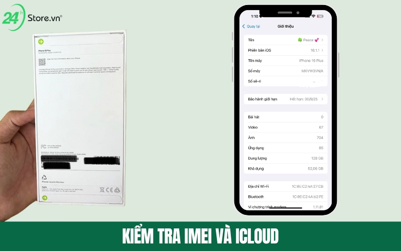 cách test imei iphone 16 Plus cũ 256gb 99%