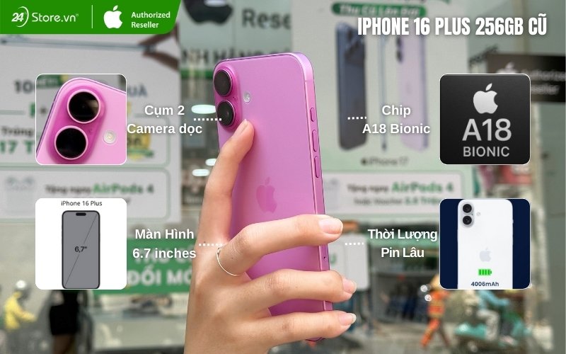 iphone 16 plus 256gb cũ giá rẻ
