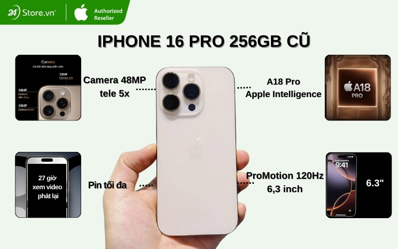 iphone 16 pro cũ 256gb chính hãng nguyên zin