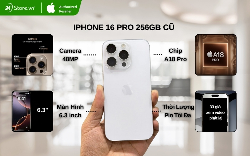 iphone 16 pro cũ 256gb đã qua sử dụng cũ đẹp chính hãng
