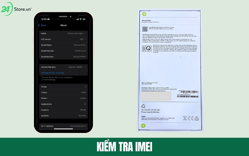 cách kiểm tra imei iphone 16 pro 512gb cũ đẹp