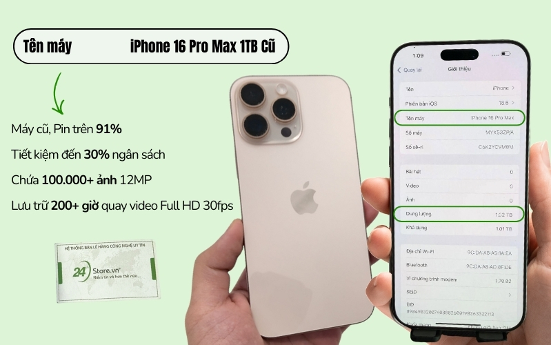 iphone 16 pro max cũ 1tb