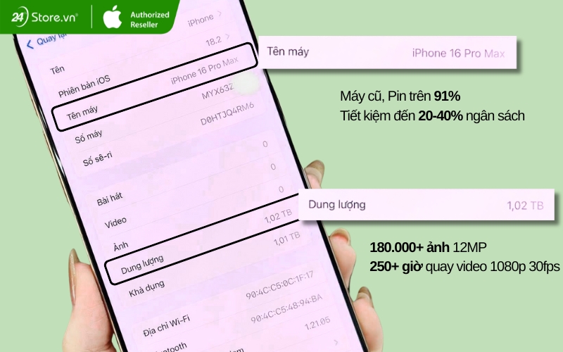 giá iphone 16 pro max 1tb like new chính hãng