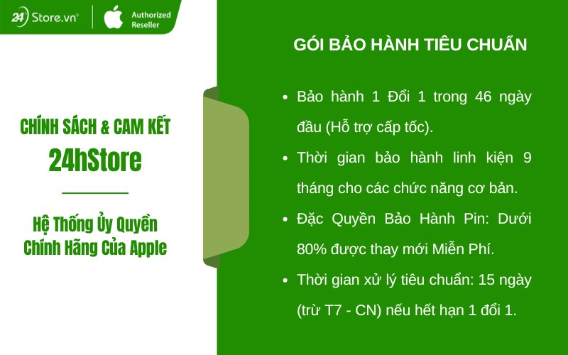 gói bảo hành tiêu chuẩn iphone 16 pro max cũ