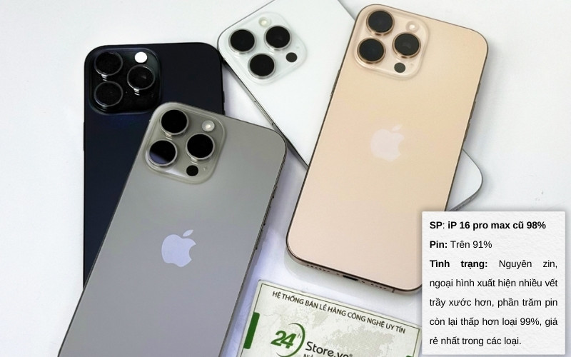 iphone 16 pro max cũ 98%