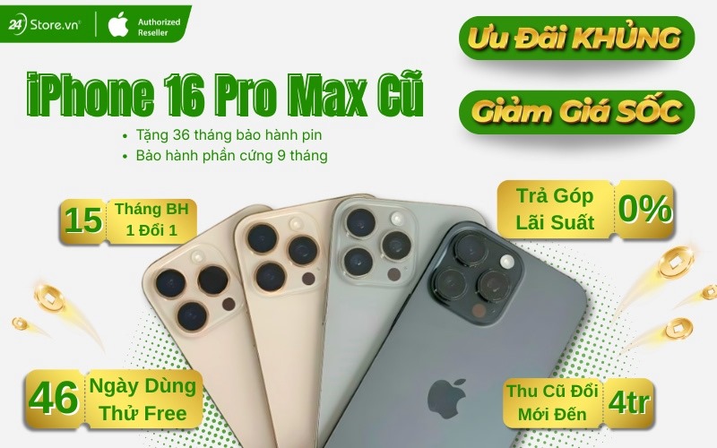 iphone 16 pro max cũ chính hãng giá rẻ