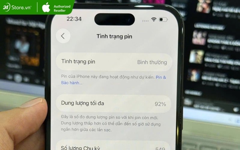 iphone 16 pro max cũ pin bao nhiêu phần trăm