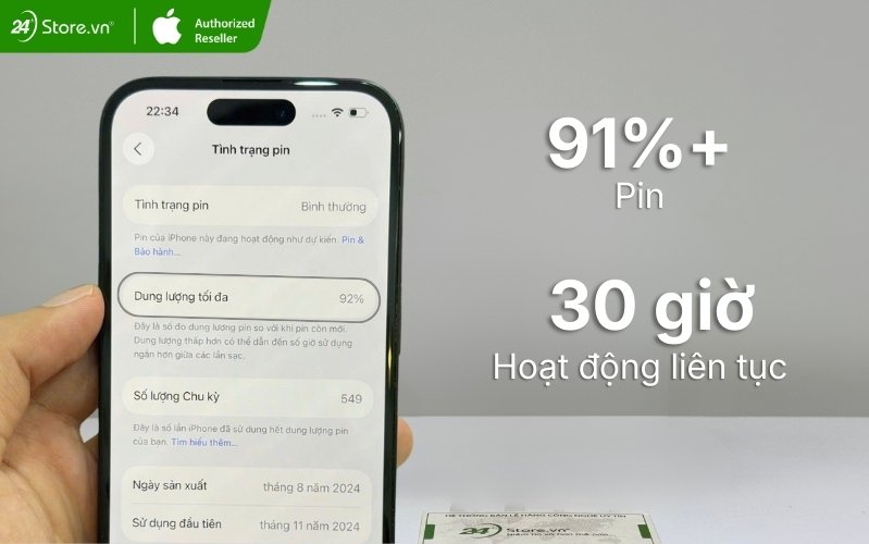 iphone 16 pro max cũ pin cao