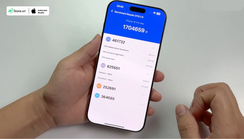 test hiệu năng iphone 16 pro max màu vàng sa mạc