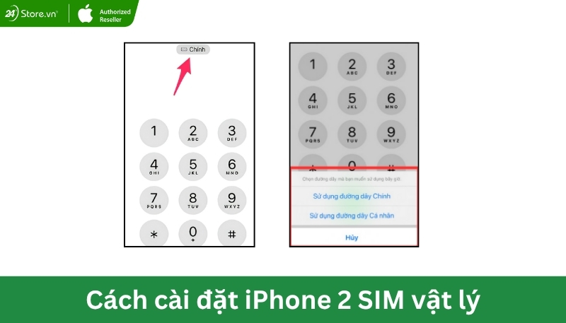 Cài đặt iPhone dùng SIM kép vật lý B2