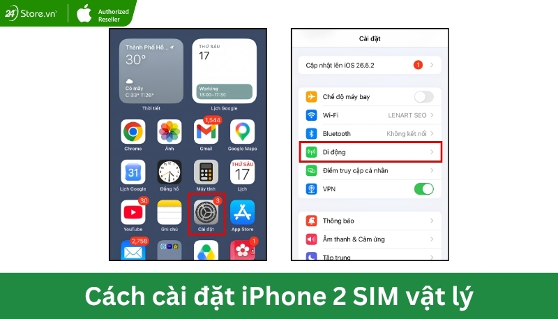 Cách dùng iPhone hỗ trợ 2 Nano SIM B1