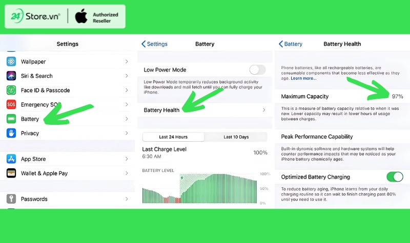 Kiểm tra thời lượng pin của iPhone