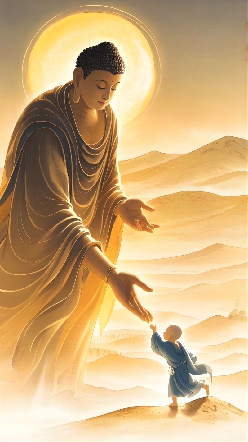 Ảnh Phật A Di Đà tỏa sáng hình nền tâm linh đẹp