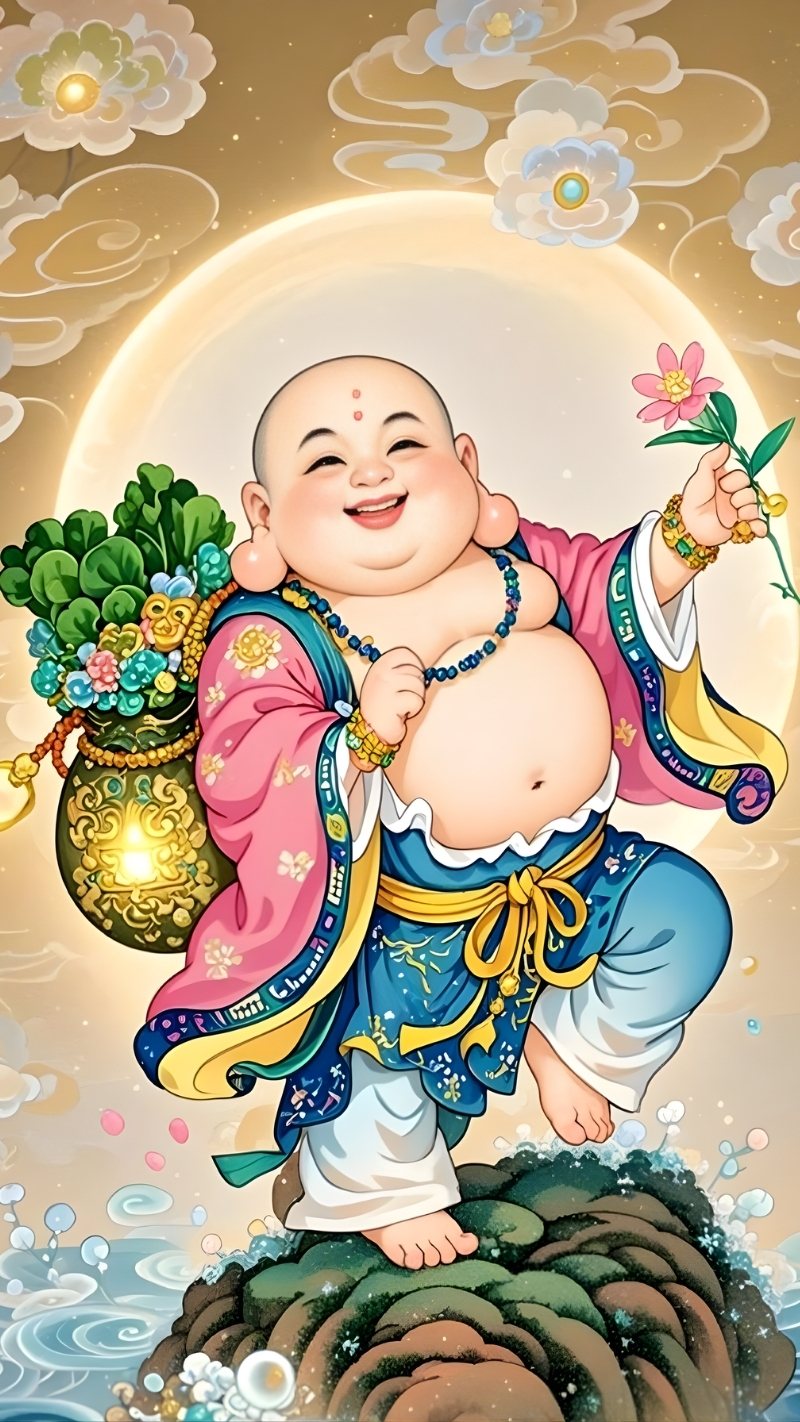 Ảnh Phật Di Lặc 3D sống động cho màn hình điện thoại