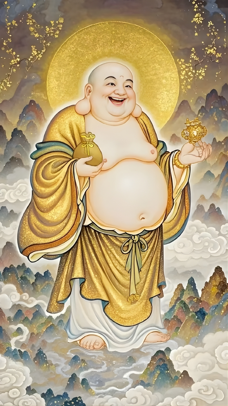 Hình nền Phật Di Lặc phong thủy hút tài lộc cho điện thoại