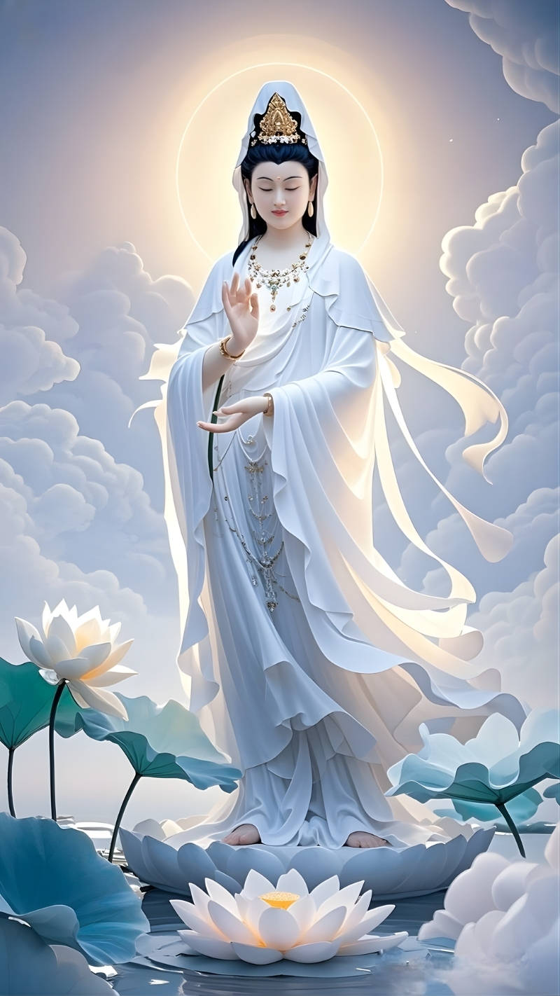 Hình nền Phật Quan Âm 3D linh thiêng và sống động