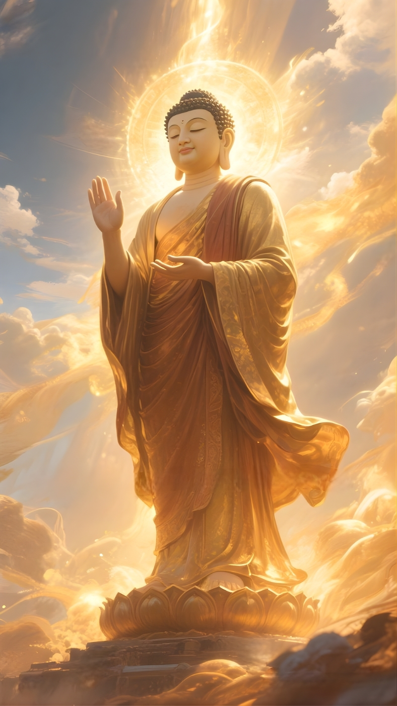 Hình Phật A Di Đà an lạc cho màn hình điện thoại