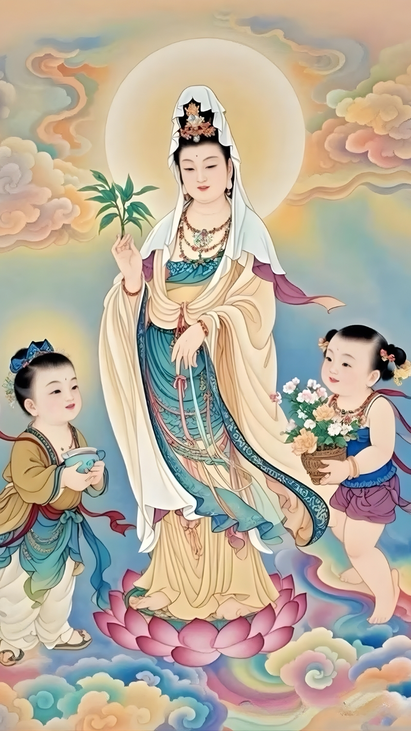 Hình Quan Thế Âm Bồ Tát 3D an lành cho điện thoại