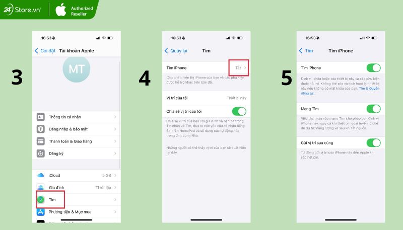 Cách bật Find My