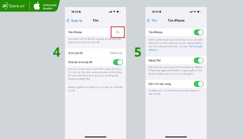 Cách bật tính năng Find My