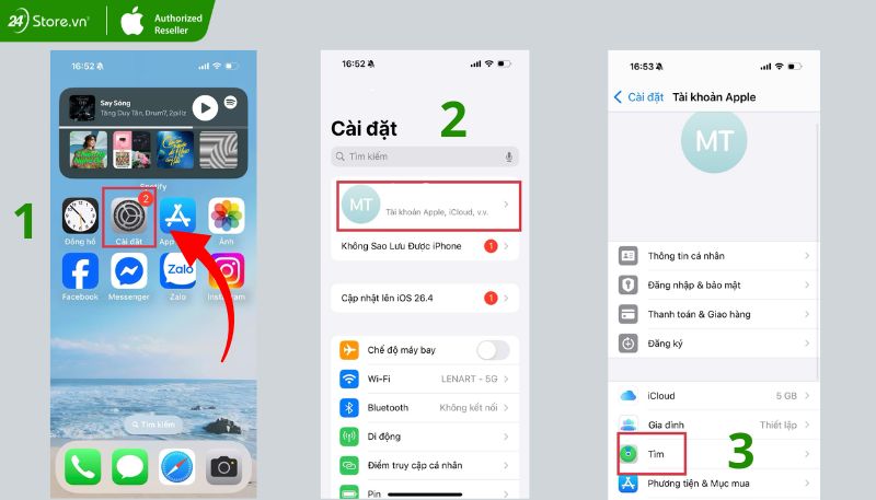 Hướng dẫn bật tính năng định vị iPhone Find My
