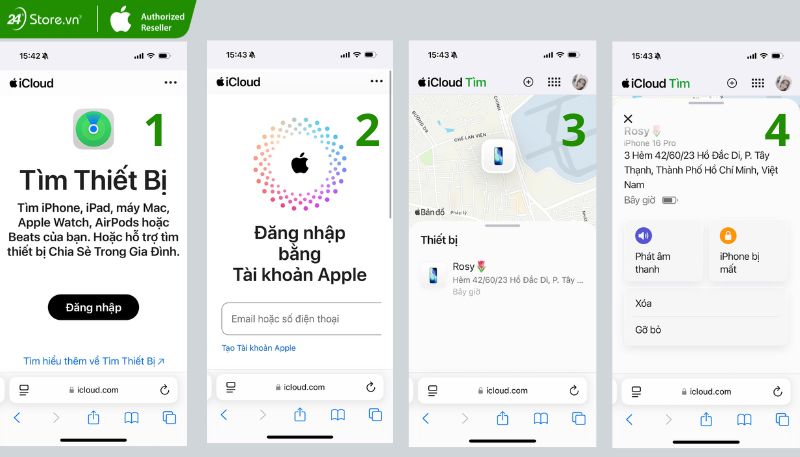 Thông qua iCloud để định vị iPhone tắt nguồn