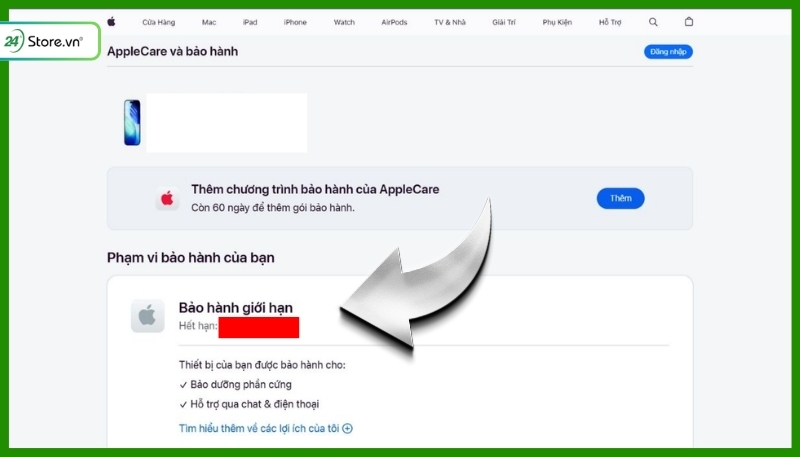 cách kiểm tra iphoen trả bảo hành bước 4