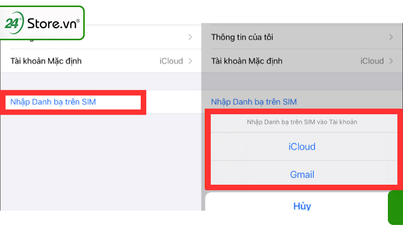 Bước 2: Đăng nhập vào tài khoản Gmail đã sao lưu danh bạ