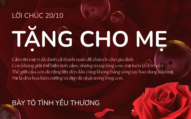 lời chúc 20/10 tặng cho mẹ
