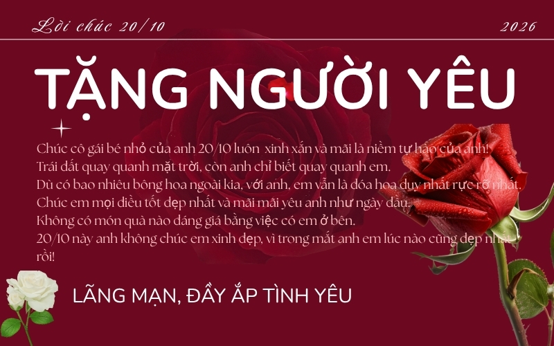 lời chúc 20/10 tặng cho người yêu