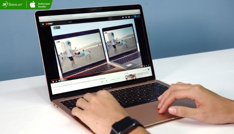 macbook air 2019 màu vàng hồng