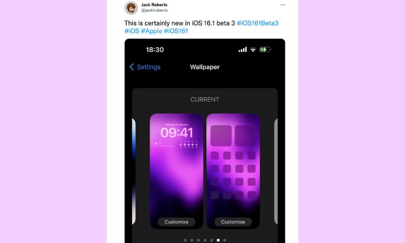iOS 16.1 beta 3: Giao diện màn hình khoá được thiết lập lại để thao tác dễ dàng hơn Màn hình khoá được nâng cấp