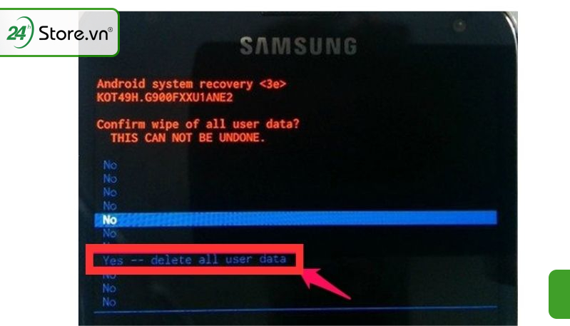 chọn Yes để xác nhận việc mở khóa màn hình Samsung.