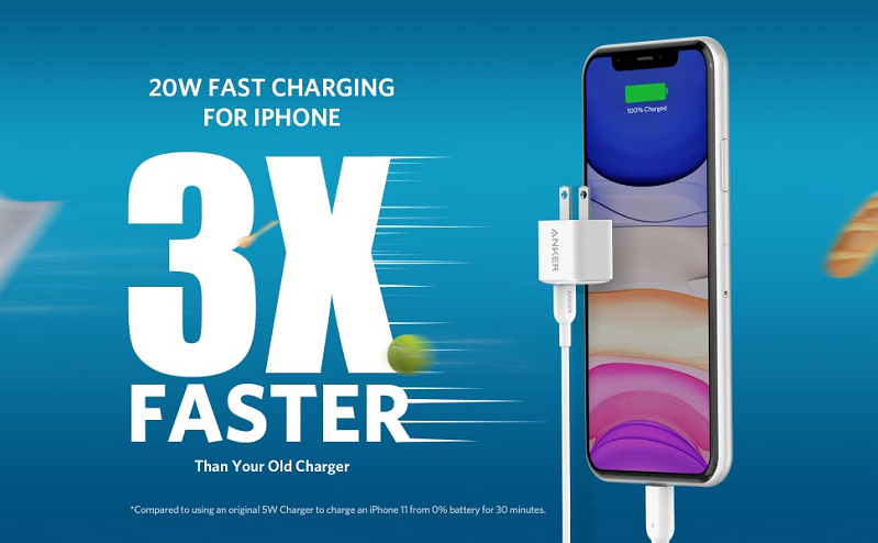 Sạc Anker Powerport III Nano 20W PIQ 3.0 - A2633  Hỗ trợ sạc cực nhanh