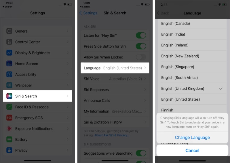 Siri hình 3 Thay đổi giọng nói và ngôn ngữ của Siri trên iPhone và iPad dễ dàng