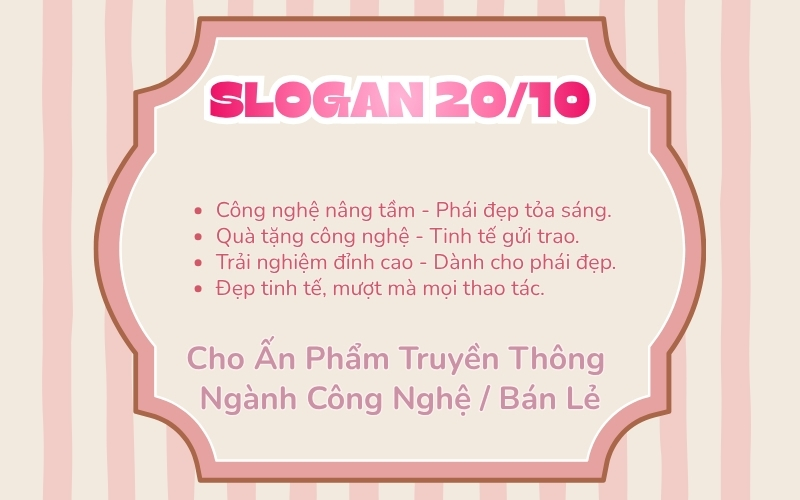 slogan 20/10 cho ấn phẩm truyền thông