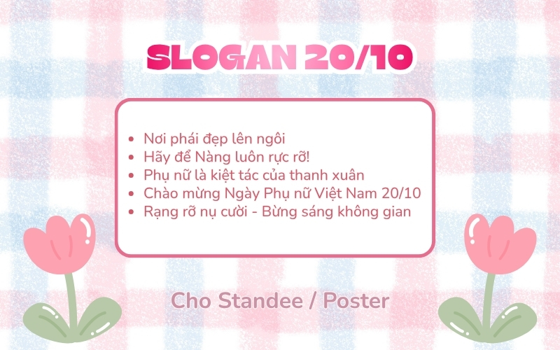 slogan 20/10 cho standee, poster