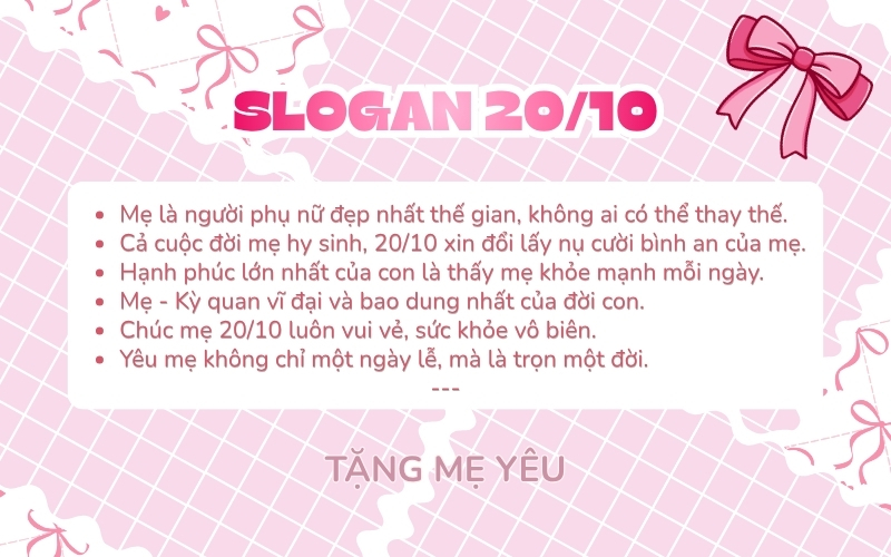 slogan 20/10 tặng mẹ