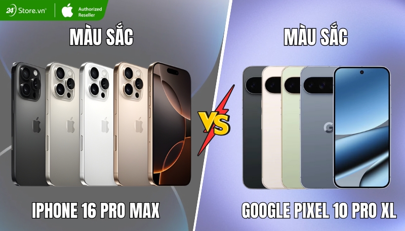 So sánh thiết kế Pixel 10 Pro XL và iPhone 16 Pro Max