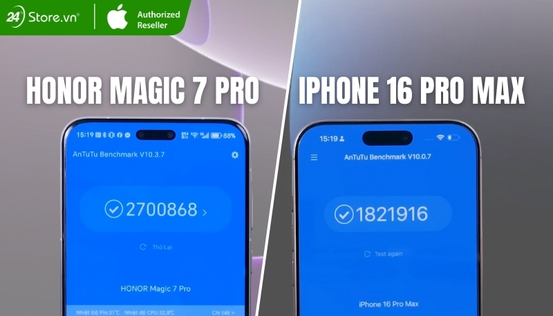 So sánh hiệu năng iPhone 16 Max và HONOR Magic 7 Pro