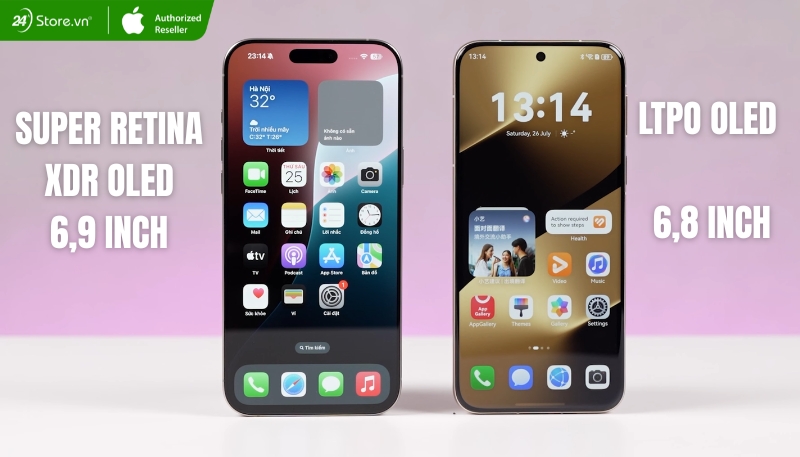 So sánh màn hình Huawei Pura 80 Ultra và iphone 16 Pro Max