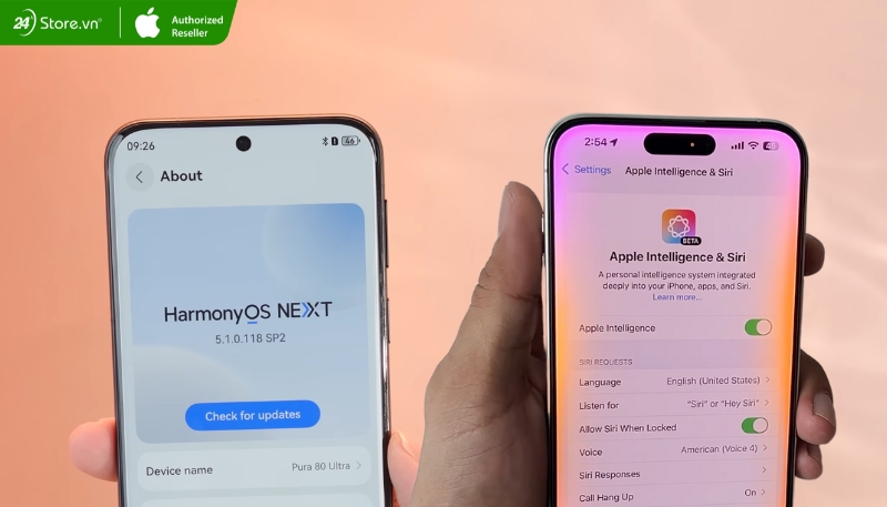 Tính năng AI Huawei Pura 80 Ultra và iPhone 16 Pro Max
