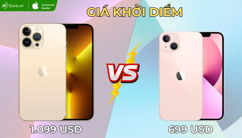 So sánh giá khởi điểm iPhone 13 Pro Max và iPhone 13 Mini