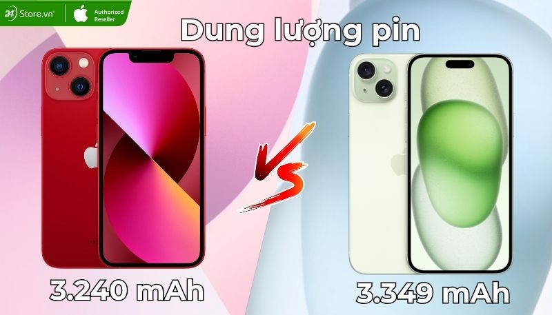 so sánh pin iPhone 13 và 15