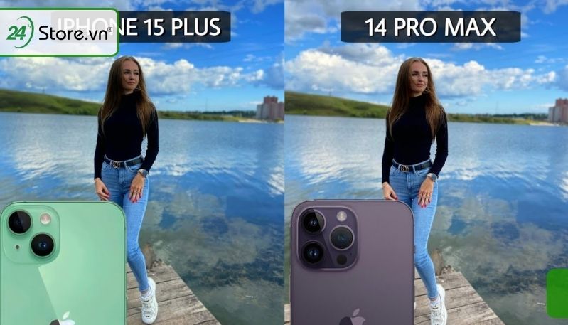 so sánh camera iphone 15 plus và 14 pro max